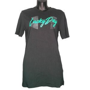 Under Armour Lucky Day Small Black Green T-Shirt Loose